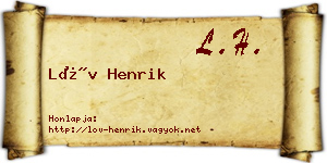 Löv Henrik névjegykártya